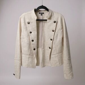 Torrid Size 1 Textured Ponte Crop Military Blazer Jacket Chic Layering